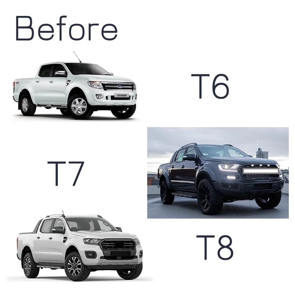 Complete Full Set Facelift Body Kit for T6/T7/T8 Ranger to 2023 Next-Gen T9 Raptor