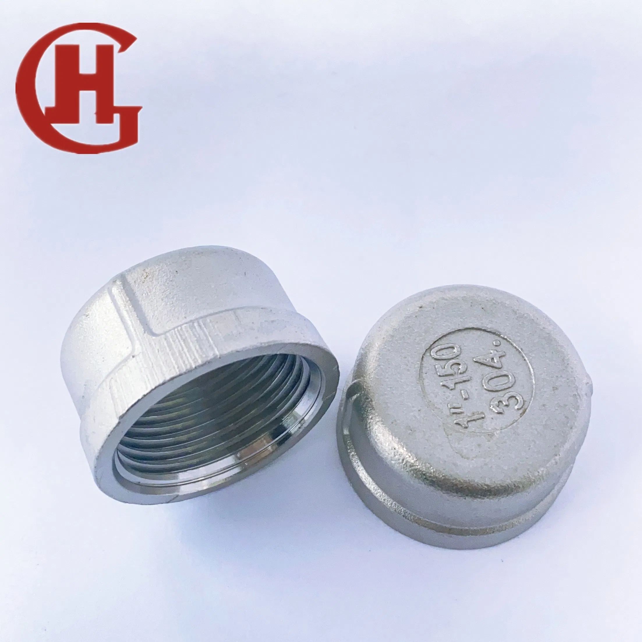 304 Stainless Steel Pipe Cap, BSPT Threaded Fitting Cap