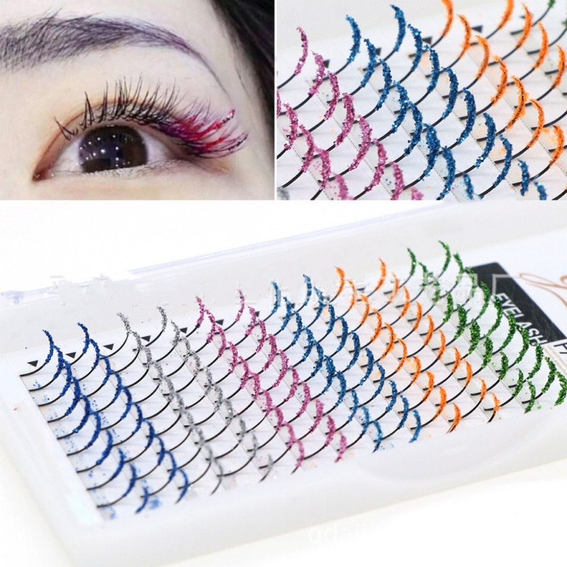 Sparkling Single Lash Extensions for Party Makeup Glam