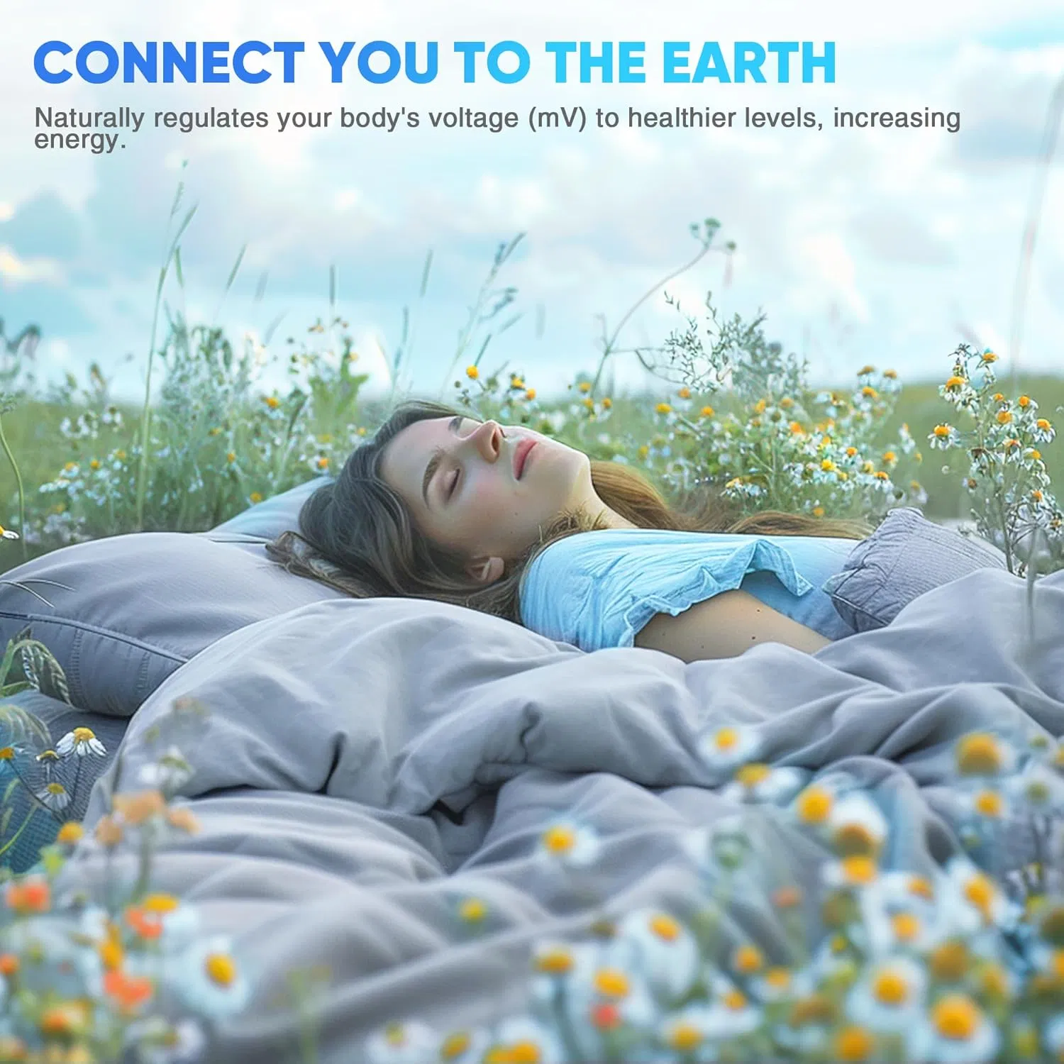 Organic Cotton+Silver Fiber Grounding Sheets, Bed Grounding Kit with Cord