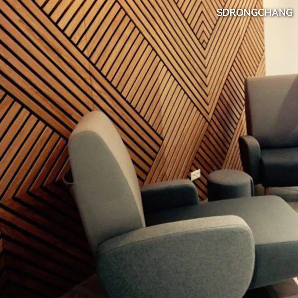 Wood Slat Wall Ceiling Soundproofing Interior Decorated Building Material Acoustic Panel