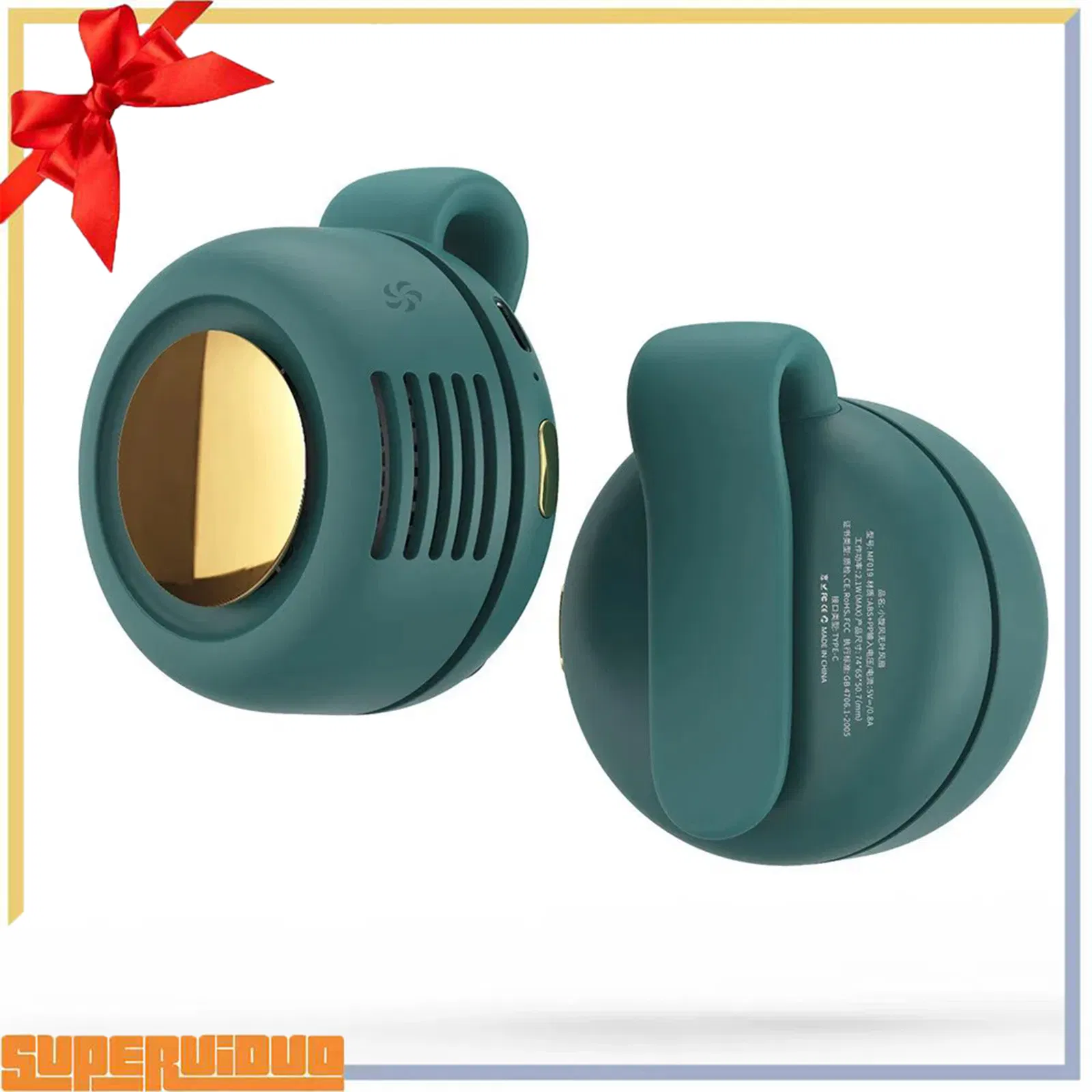 Popular Mini Whirlwind USB Clip Fan Mf019 Portable Buckle Neck Waist Hanging Hands-Free Cooling Fan Wholesale