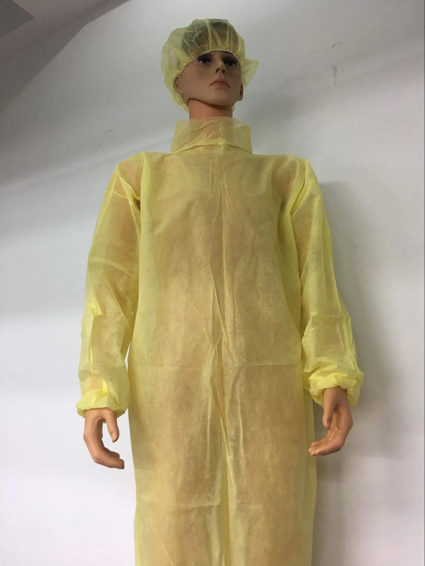 Disposable Isolation Non-Woven Yellow Gown
