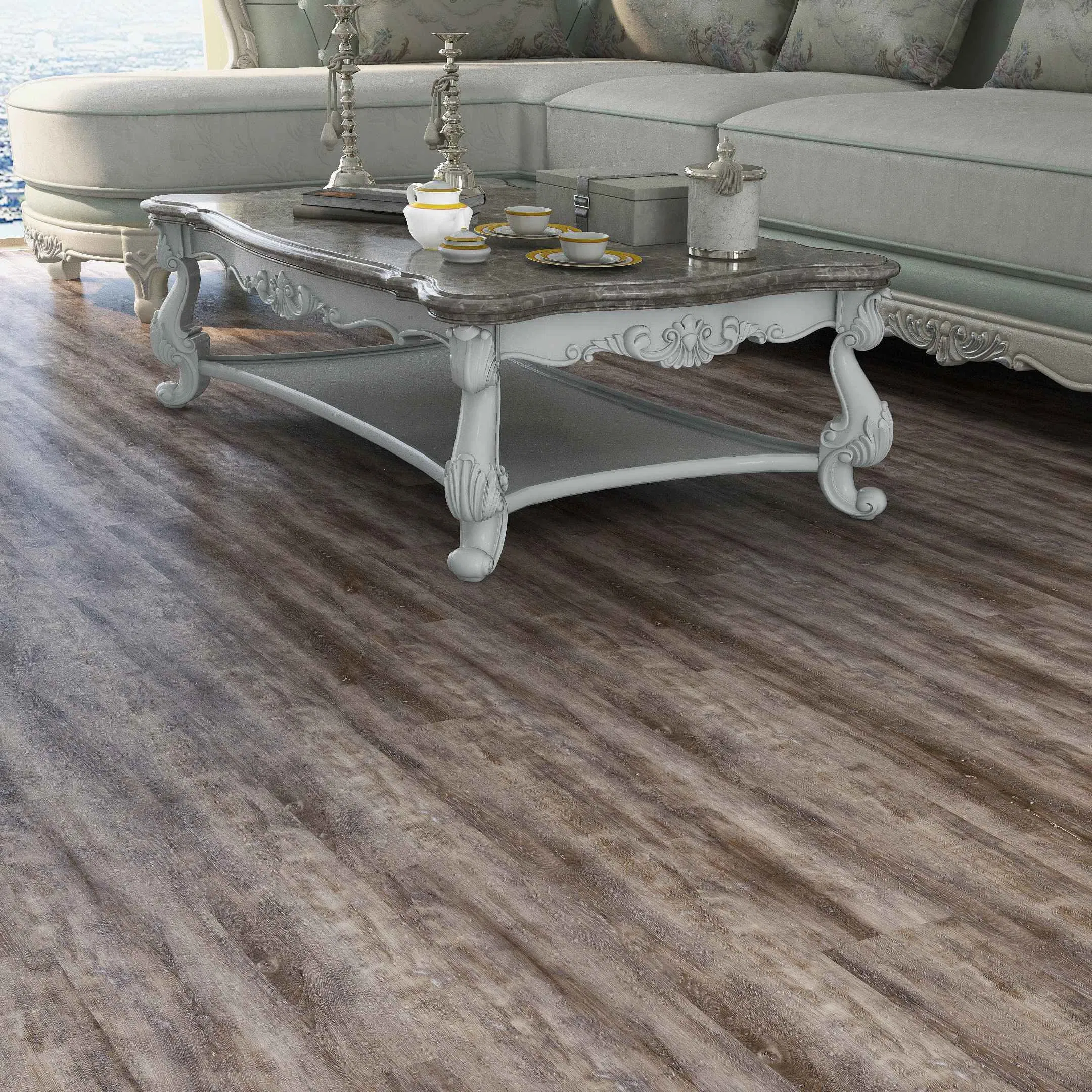 Spc Click Clock Floor Tile Wood Grain Color