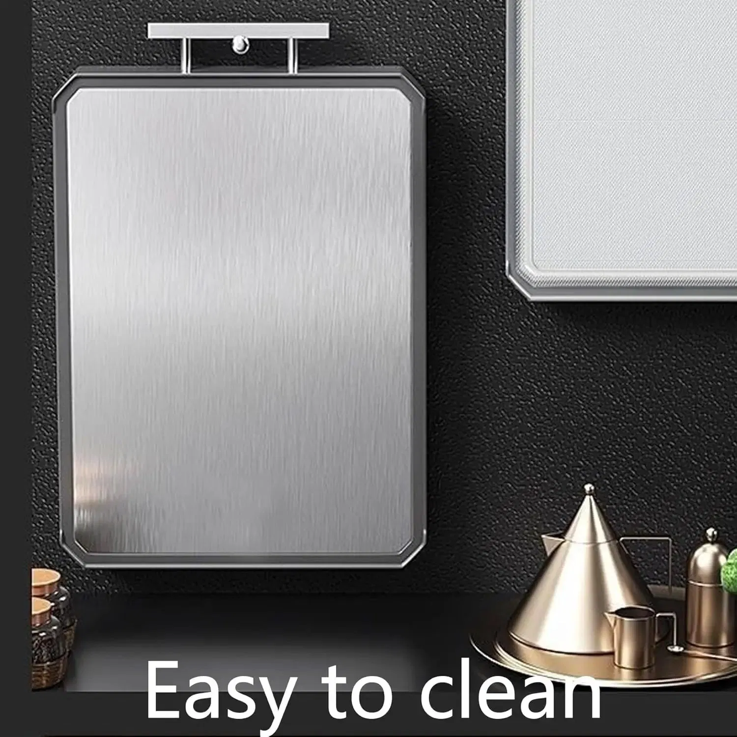 Large Nordic Double Sided 304 Stainless Steel Cutting Board for Kitchen Chopping Board with Handle