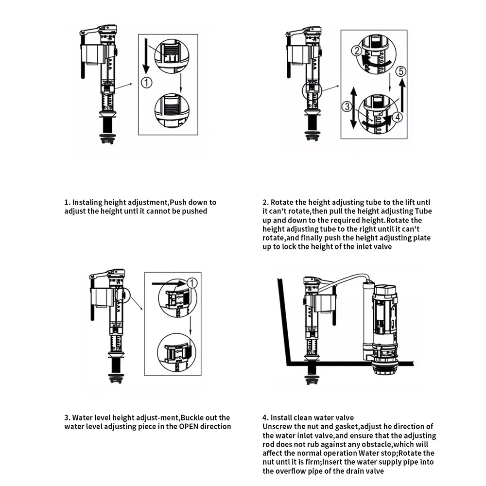 Toilet Water Tank High Pressure Inlet Valve Fitting Toilet Flush Valve