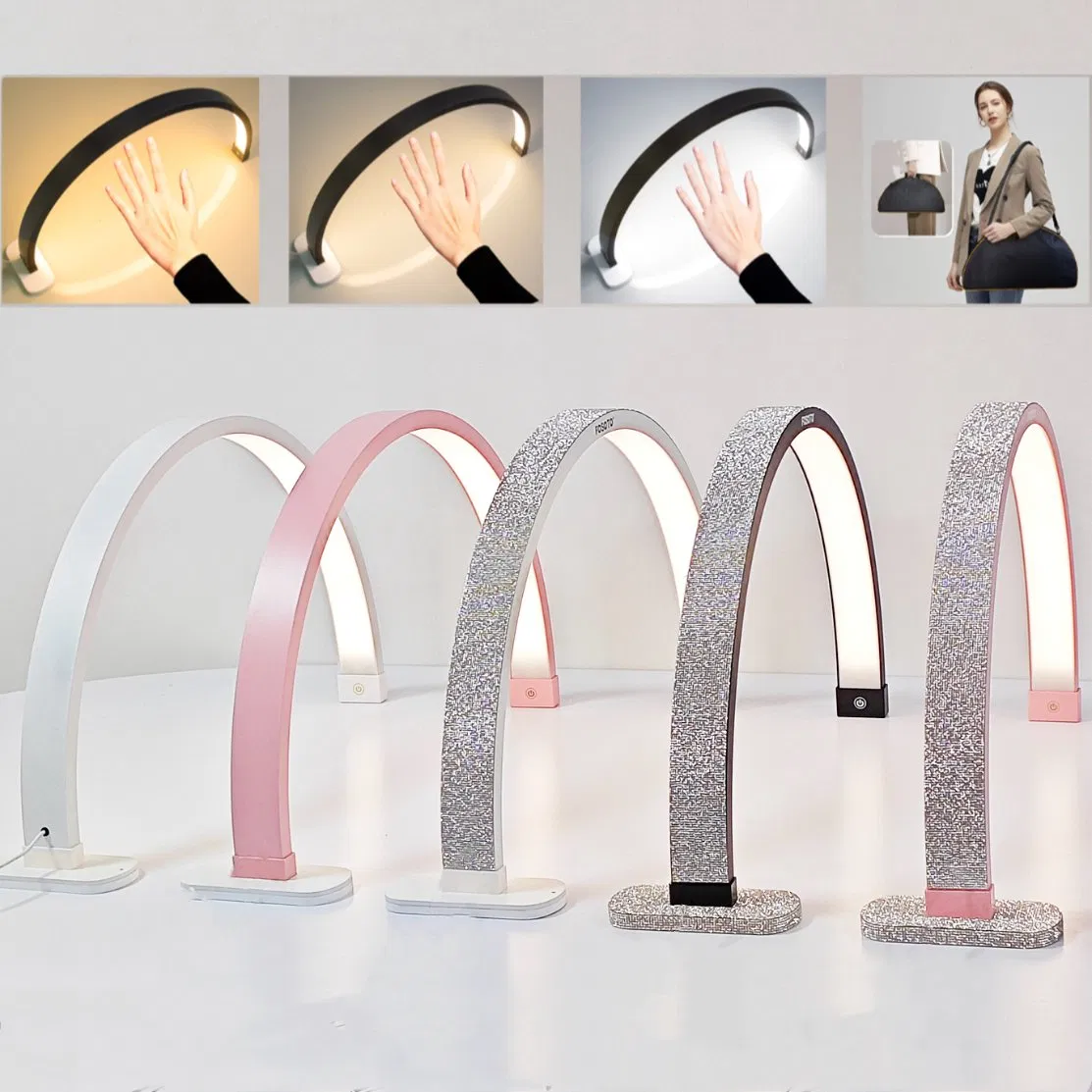 LED Half Moon Light Table Lamp Desktops UV Nail Lamp for Nails