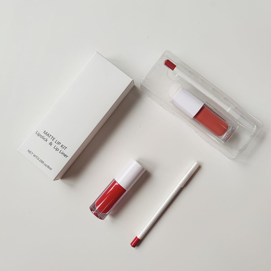 Wholesale Matte Liquid Lipstick Set with Lip Liner Makeup Gift Custom Waterproof Lip Gloss Lip Kit Sets