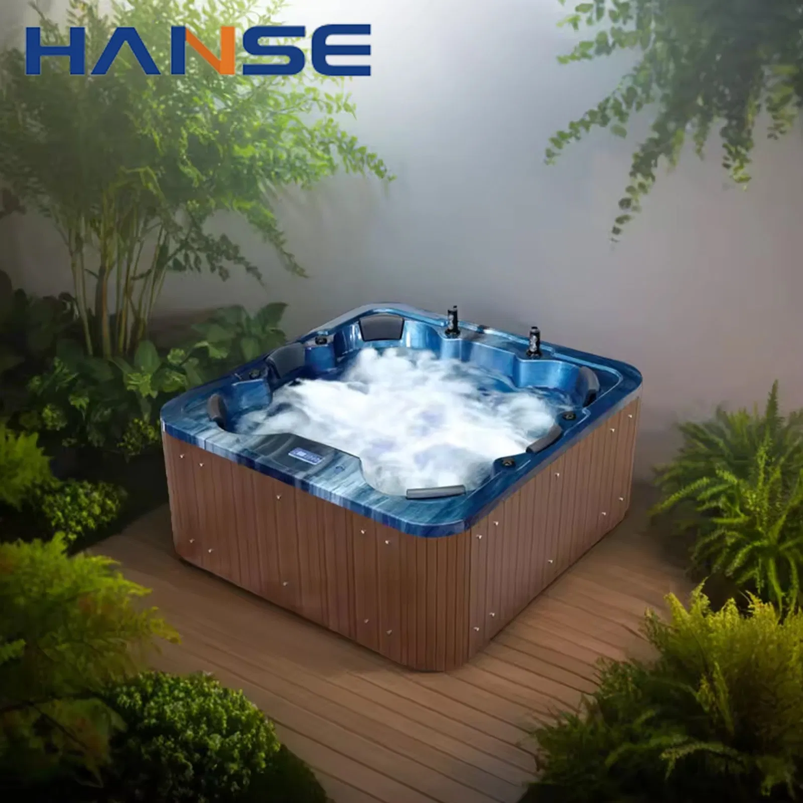 Уличная СПА-ванна с водопадом и гидромассажем