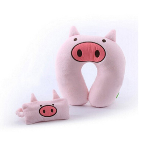 Custom Stuffed Animal Plush Soft Owl Neck Cushion Pillow Toy with Eye Mask