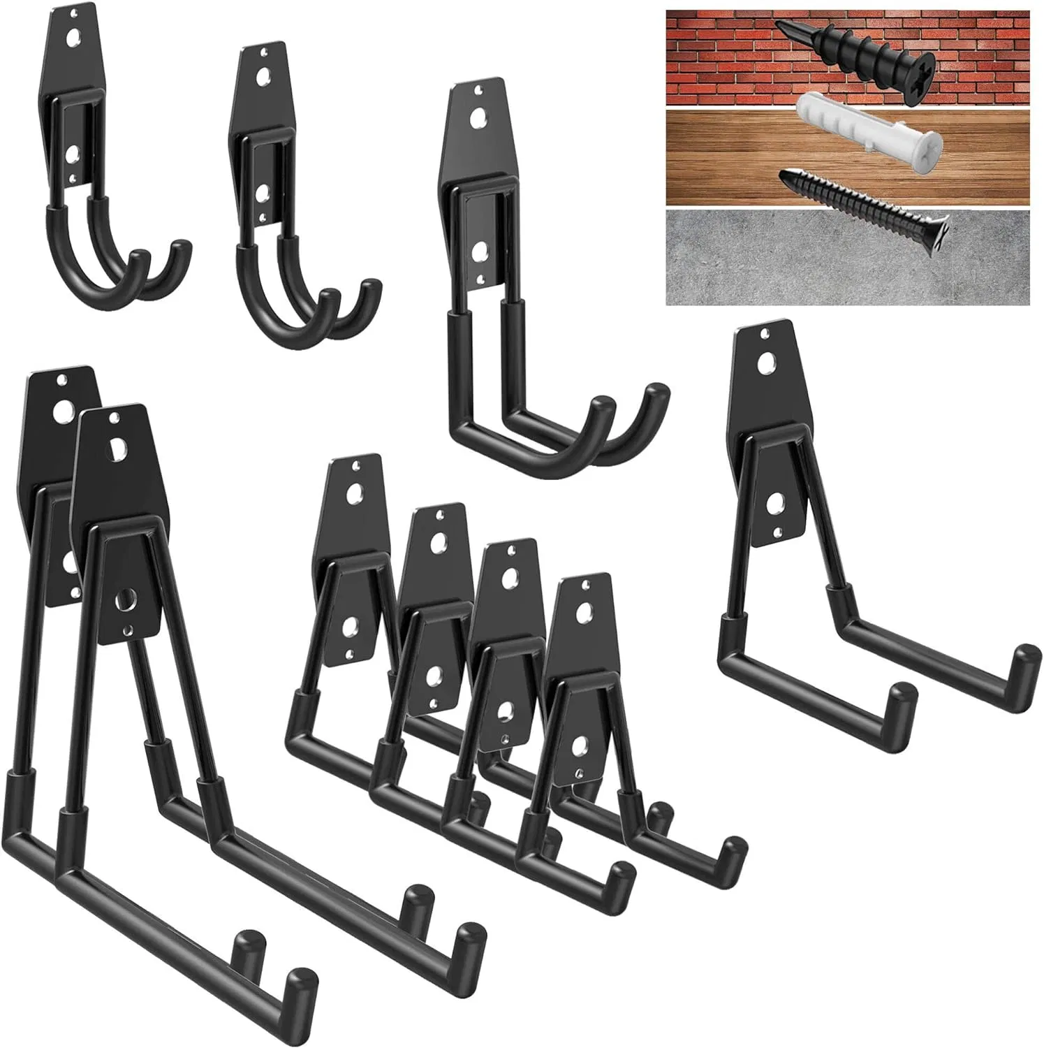 Heavy Duty Steel Garage Storage Hooks Wall Mount Utility Garage Hooks and Hangers for Organizing Power Tools, Bikes, Bulk Items