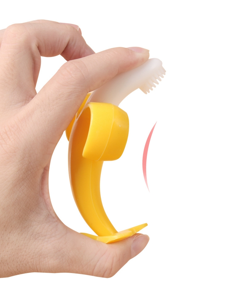 Hot Selling Silicone Banana Teether Brushing for Baby BPA Free