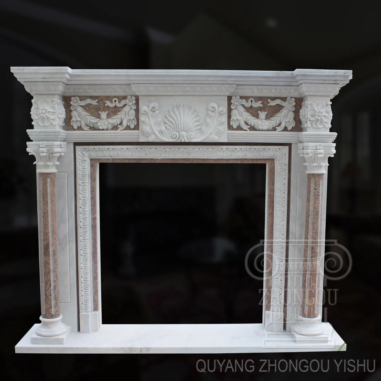 Hand Carved Factory Direct Sale Mantle Fireplace