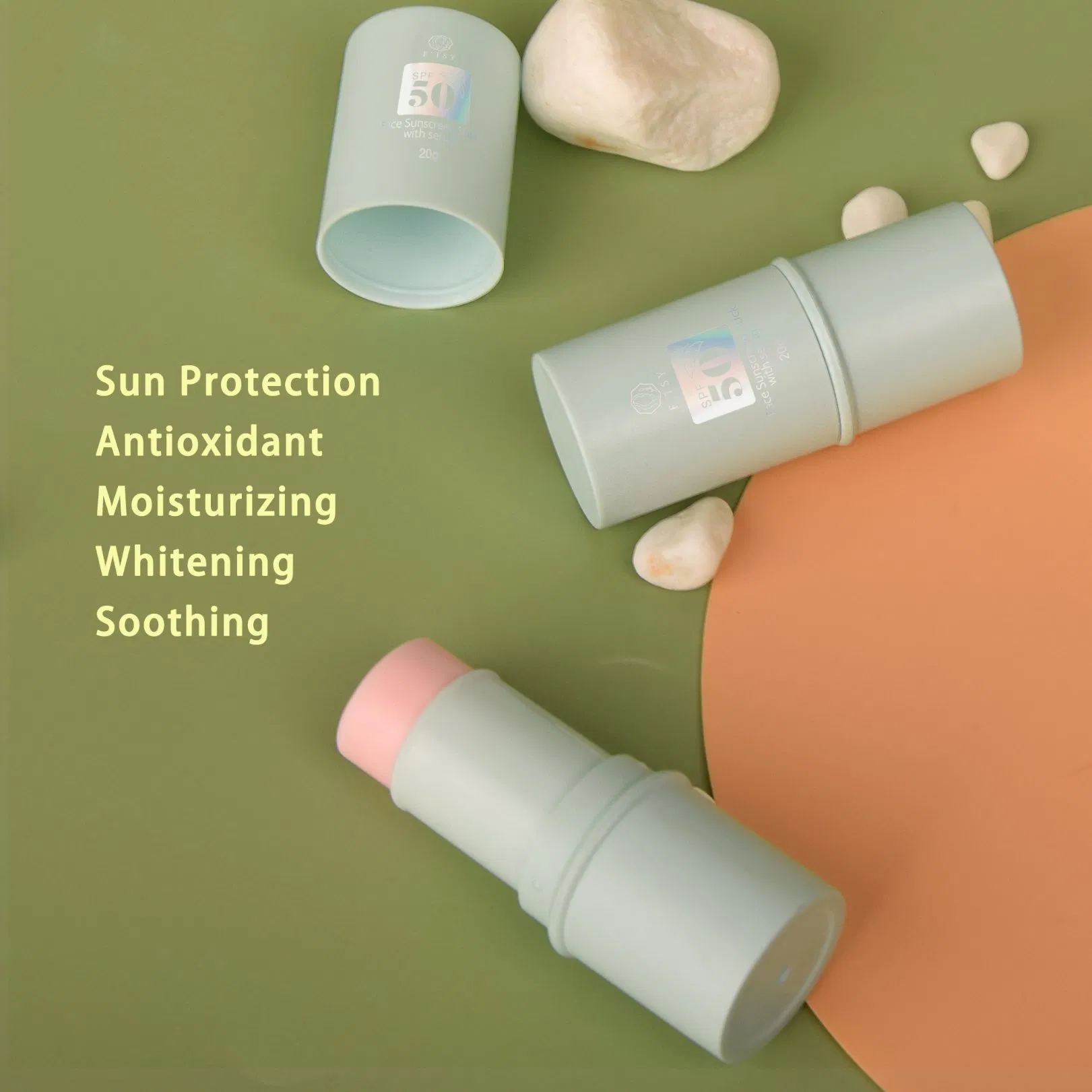 Private Label Natural Vegan Mineral SPF 50 Face Sunscreen Stick for Sensitive Skin