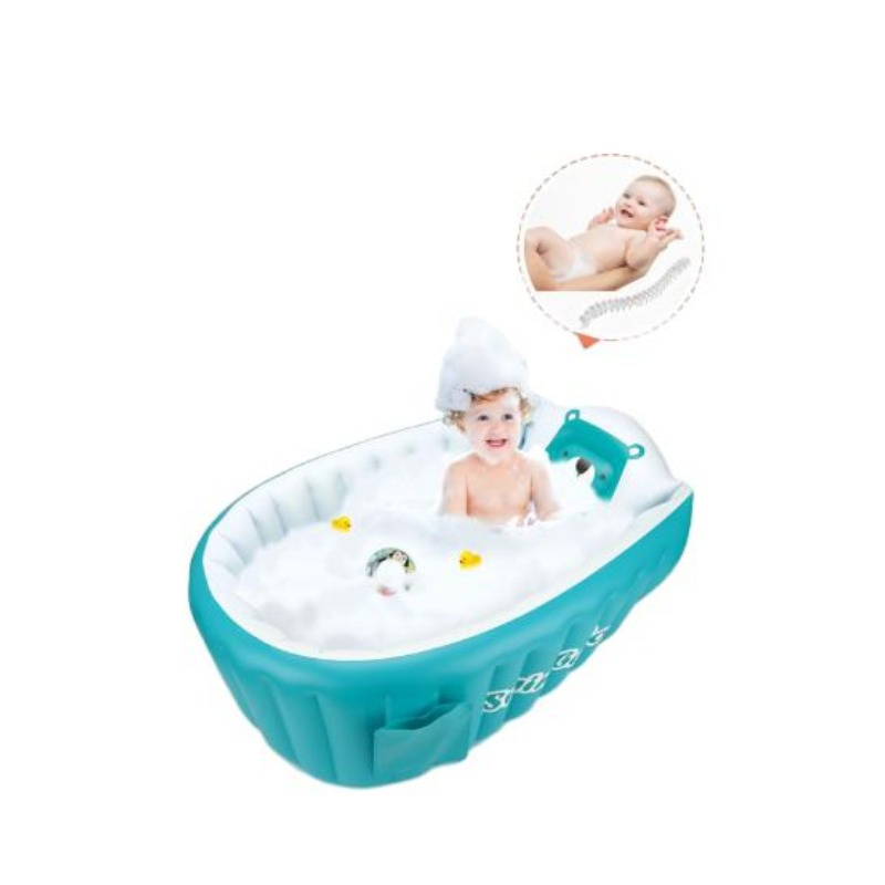 Two-Color Options Inflatable Baby Bathingtub Children Thickened Portable Foldable Home Bath Tub