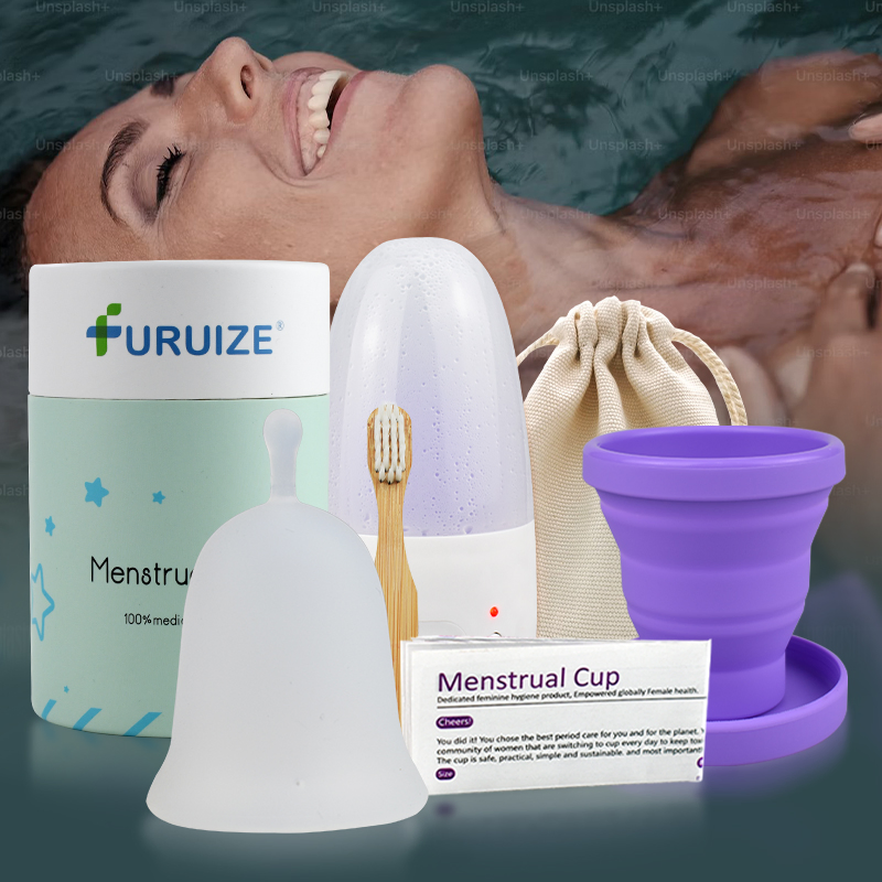 CE 100% Medical Silicone Female Reusable Silicone Menstrual Cup Period Soft Medical Menstruation Cups