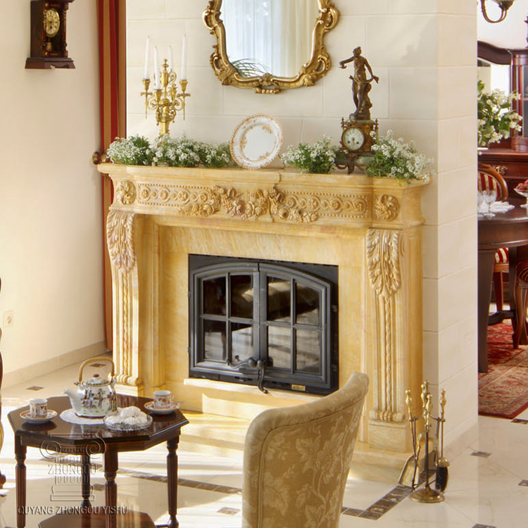 Hand Carved Factory Direct Sale Mantle Fireplace