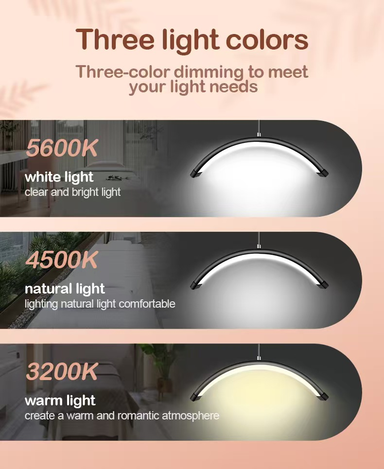 23 Inch Beauty Salon Eyebrow Tattoo Lighting LED Half Moon Eyelash Photographic Work Table Arch Floor Lamp