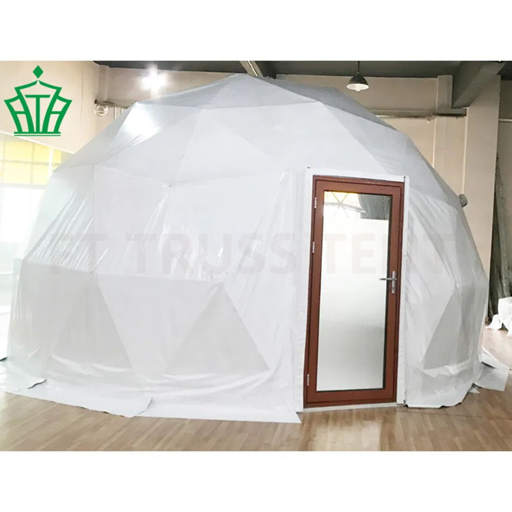 Factory Sample with Motor Skylithing Shading Awning and Windows Curtain Diameter 6m Steel Dome Resort Camping Tent for Glamping in Winter