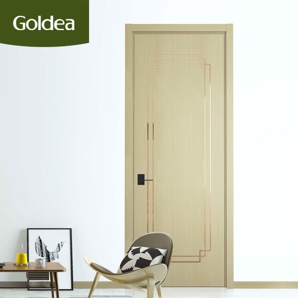 Goldea 39 Years Factory Hot Sale Wooden Swing China Manufacturer Hospital Interior Wooden MDF Bathroom Door with PVC Finish