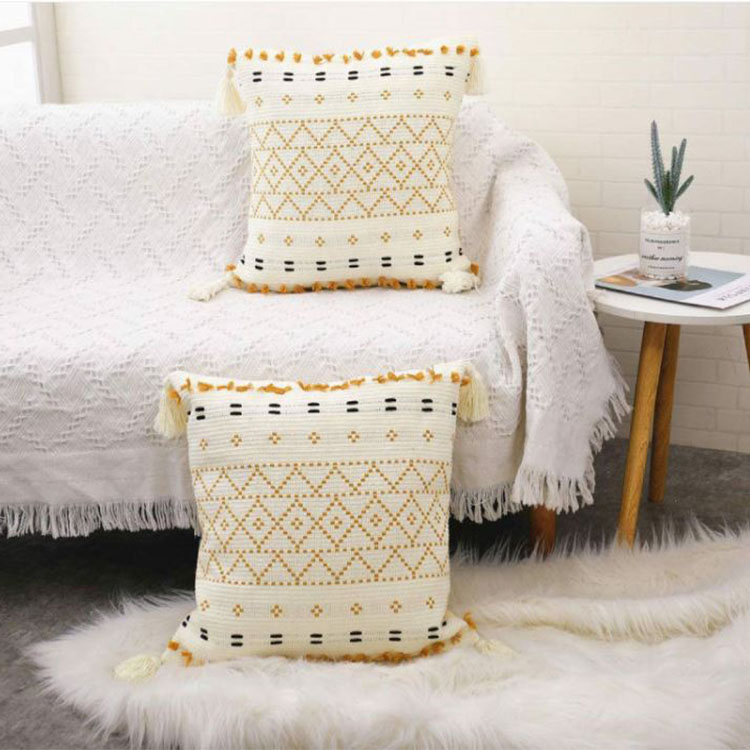 Light Luxury Cotton Tassel Pillowcase Comfortable Modern Simplicity Detachable Pillowcase