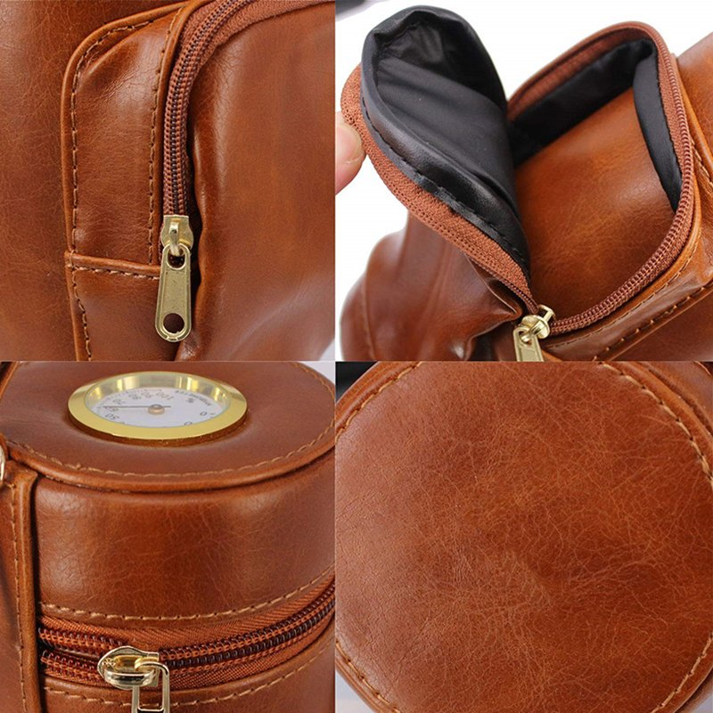 Ea336 Portable with Cutter Storage Luxury Accessory Humidor Box Leather Holder Logo Bag Travel Cigar Case