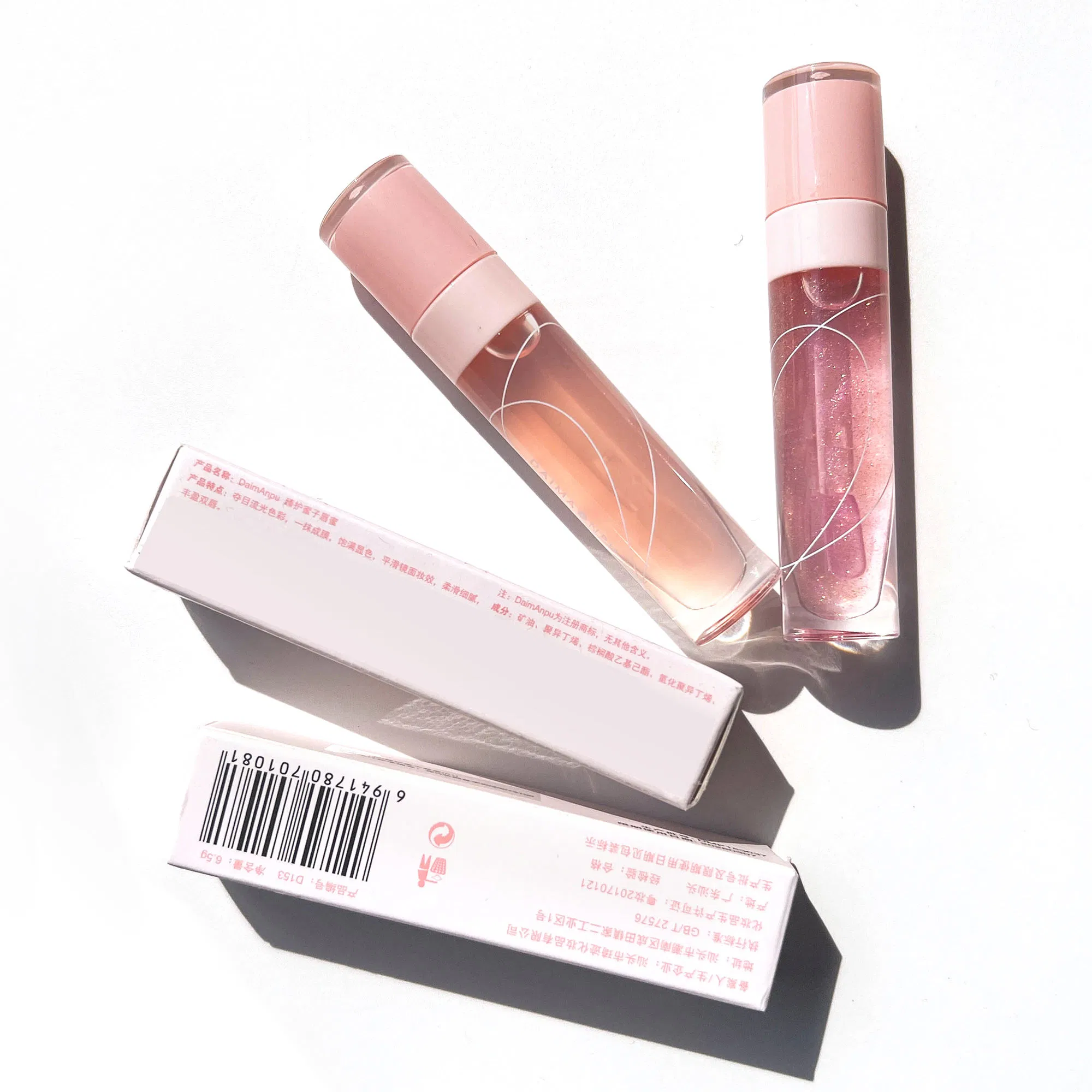 6.5ml Cute Lipgloss with Screw Cap Clear Round Lip Oil Container, Silk Screen Printing