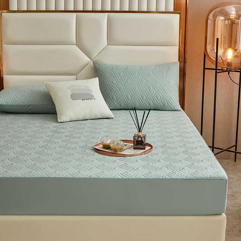 Hot Sale Cotton Full Size Mattress Protector Cover White Mattress Pad Protector Pink 3-Piece Quilting Mattress Protector