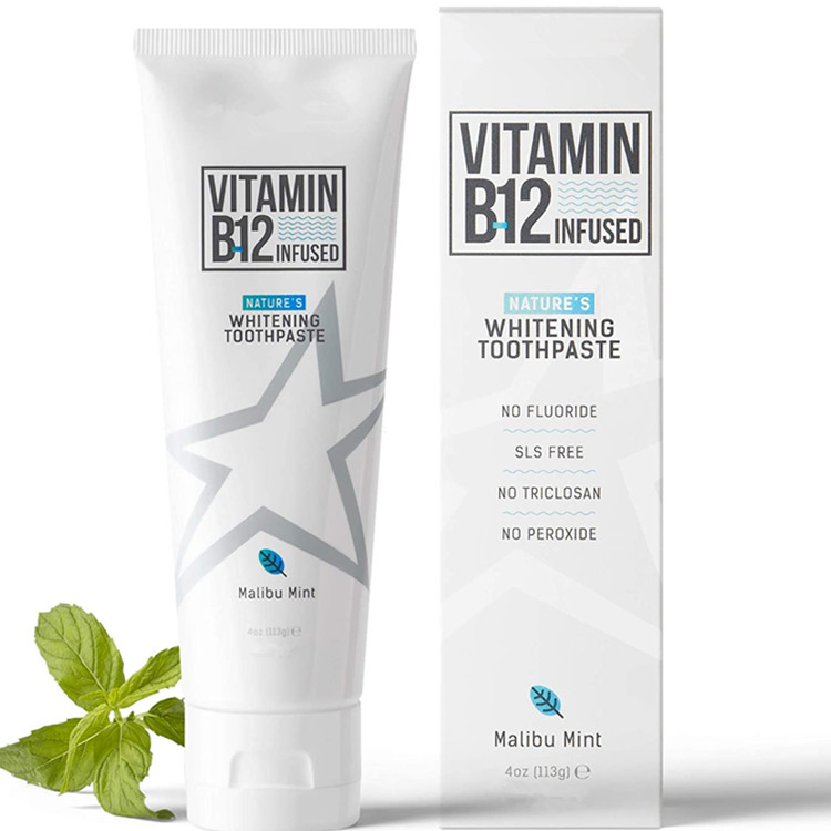 Private Custom Vegan Organic Mint Vitamin B12 Whitening Toothpaste