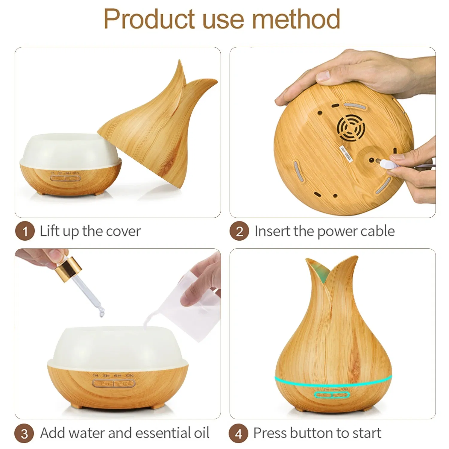 WiFi Aroma Diffuser for Home with Stylish Wood Grain Finish