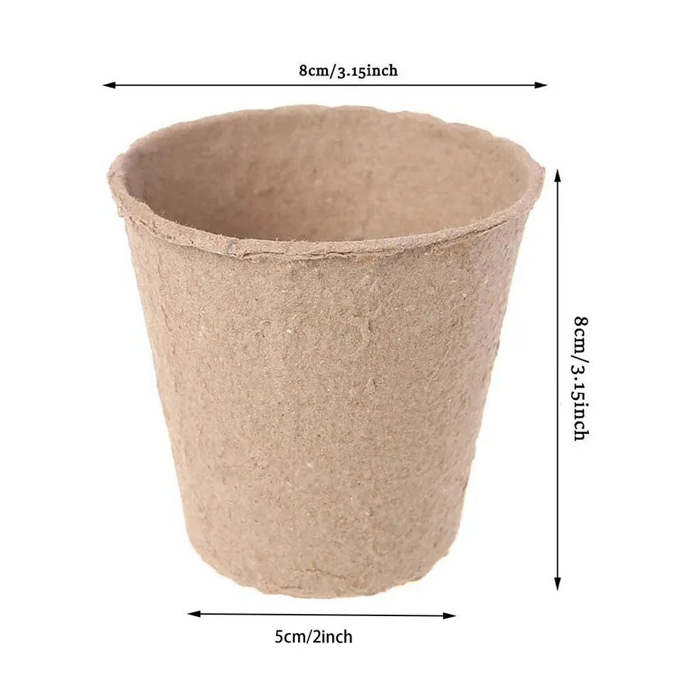 Biodegradable Transplanter Molded Fiber Pulp Plant Seed Starter Flower Pots Seedlings Small Paper Pulp Peat Pot