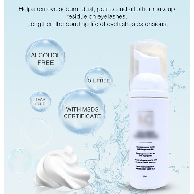 OEM Private Label Eyelash Shampoo Wash Lash Extension Safe Natural Lash Eyelash Foam Shampoo with Cleanser Brush
