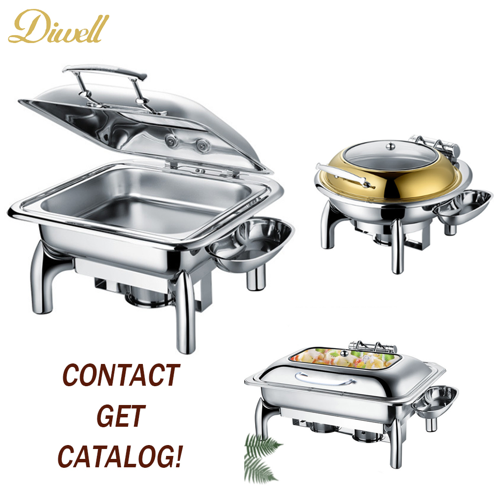 Rectangular Catering Warmer Stainless Steel Hot Food Display Chafing Dish