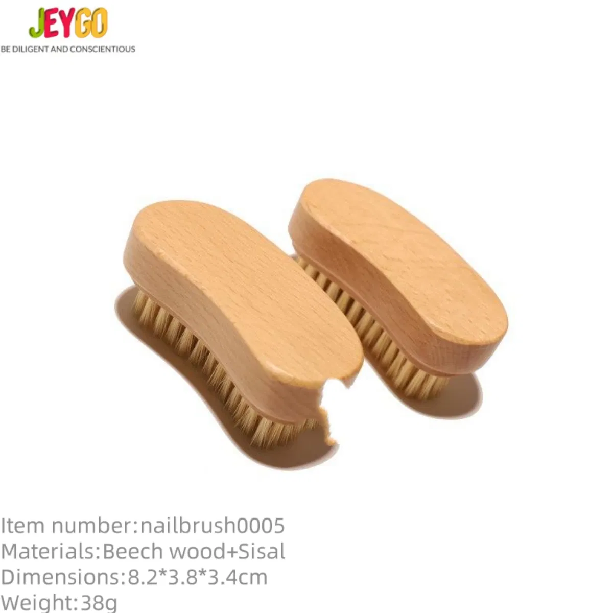 Factory Wholesale Customizable Natural Wood Sisal Nail Dust Cleaning Brush