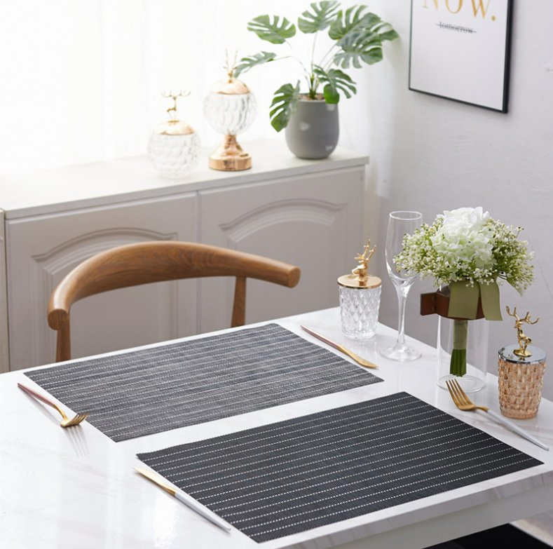 Placematsheat, Resistant Non-Slip Place Mats for Dining Table, Washable PVC Vinyl Woven Table Mats