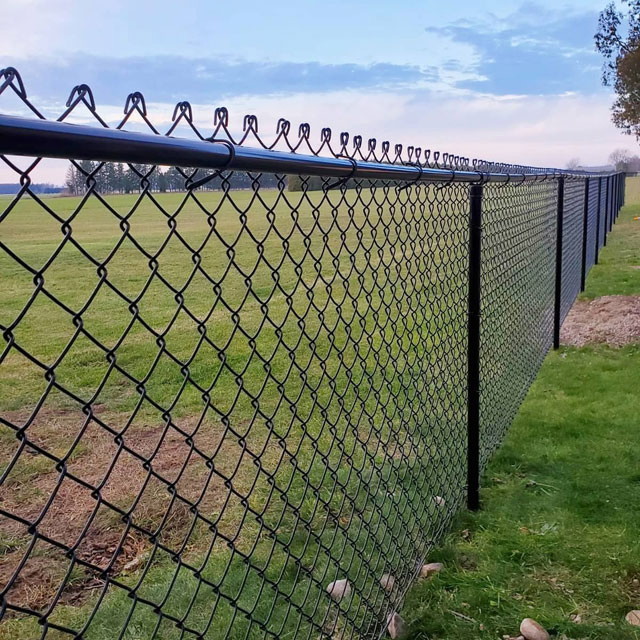 9 Gauge Black PVC Coated Galvanized Steel Chain Link Fence Fabric Chain Link Fencing