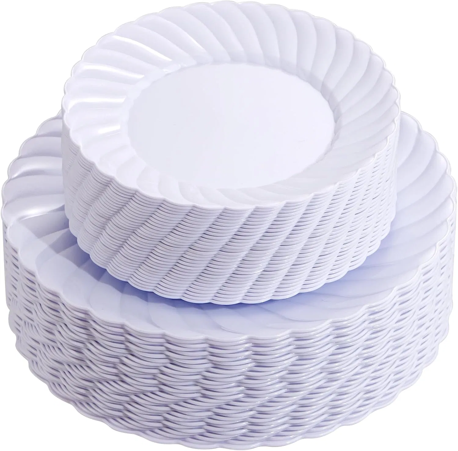 Premium White Plastic Dessert Plates - 6 Inch Disposable Dinnerware