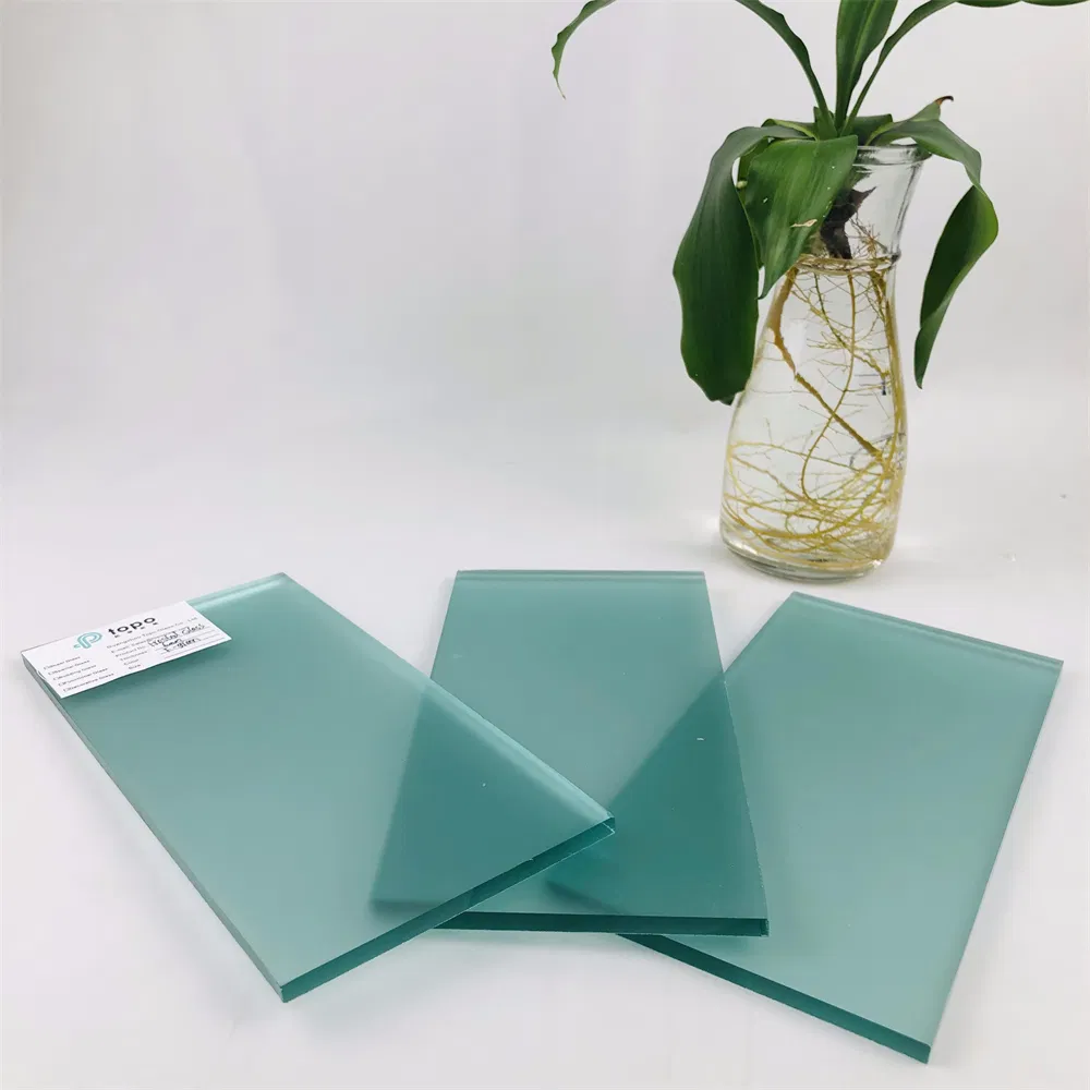 4mm-12mm French Green Decorative Art Acid Frosted Glass for Windows (FG-TP)