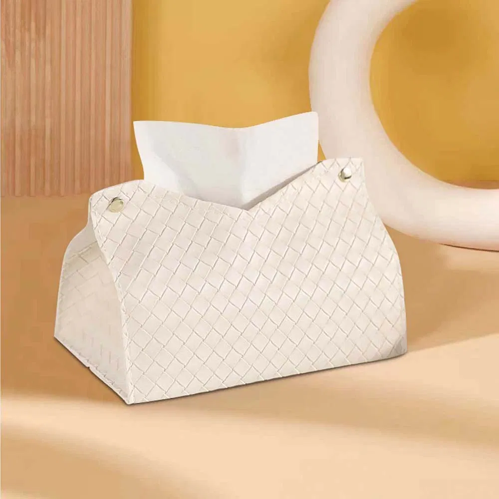 New Creative Multi-Functional Desktop PVC Leather Square Cosmetics/Tissues/Napkins Storage Box in Black/White/Red/Yellow/Gold for Hotel/Home/Living Room