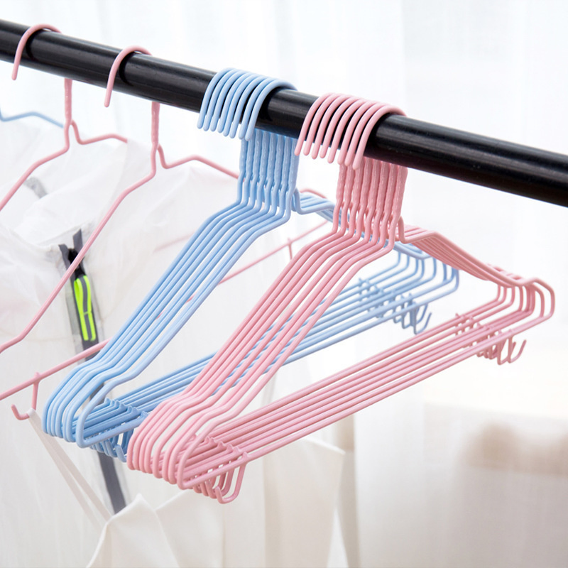Household Children's Adult Clothes Drying Rack Clothes Hangers Wet Dry Dual-Use Plastic Dipped Clothing Hanger