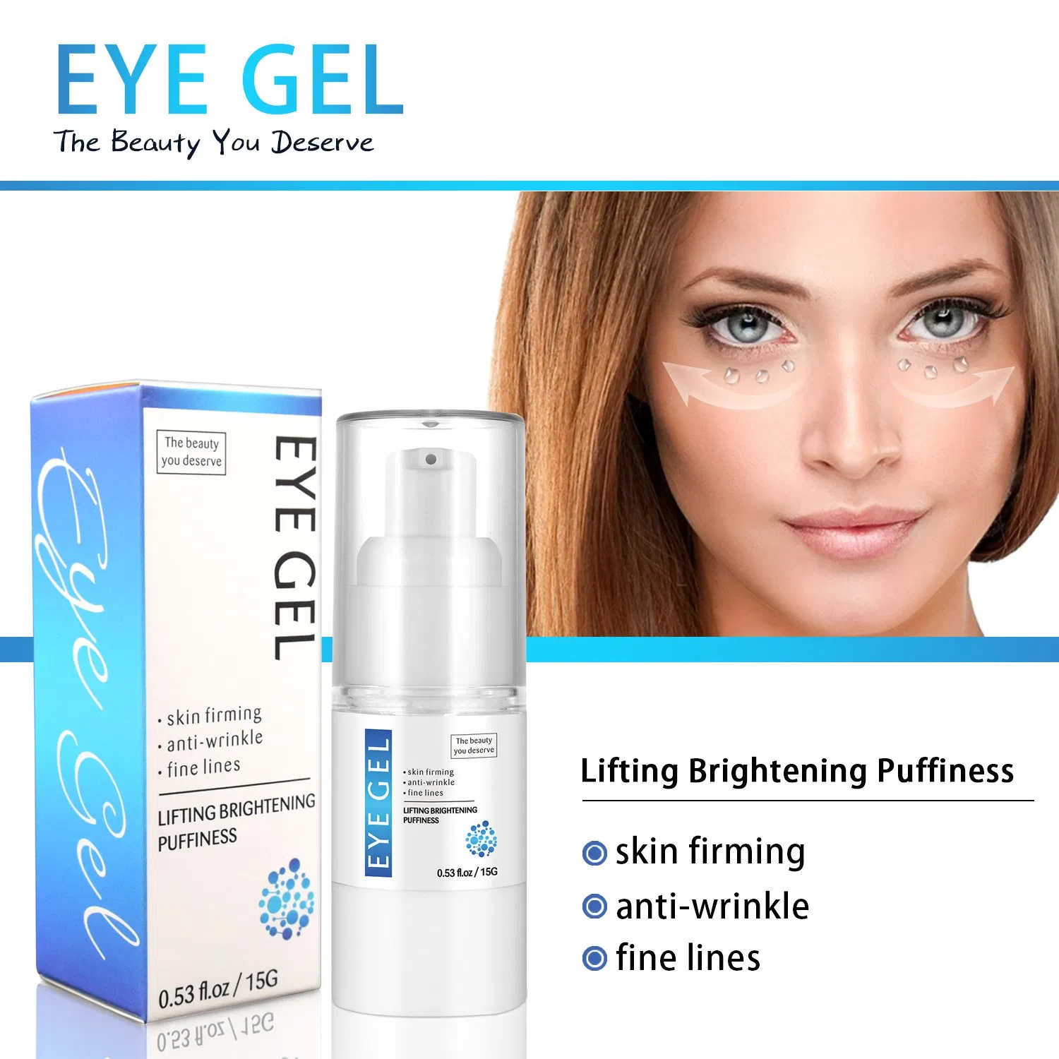 Vitamin Firming Wrinkles Fine Lines Dark Circles Eye Gel High Quality Peptide Eye Bags Removal Anti Aging Nourish Cream