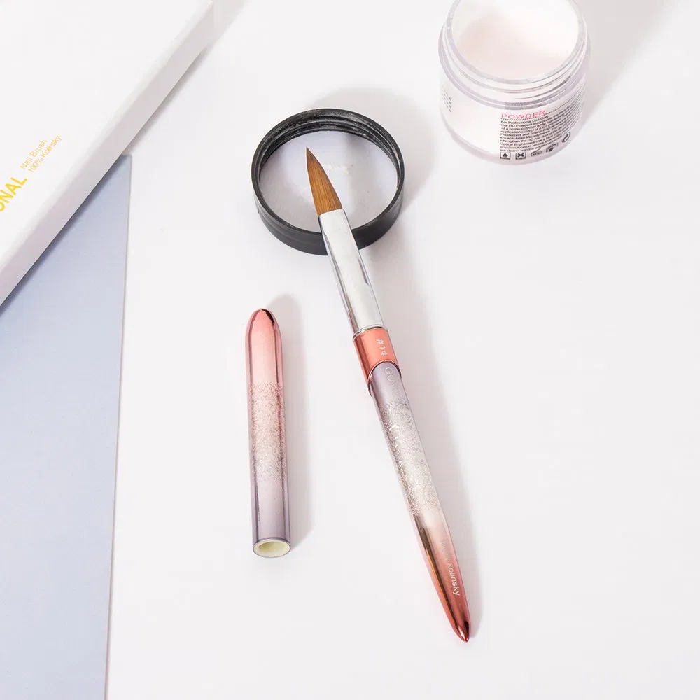 100% Kolinsky Metal Nail Art Tools Pen Acrylic Nail Brush