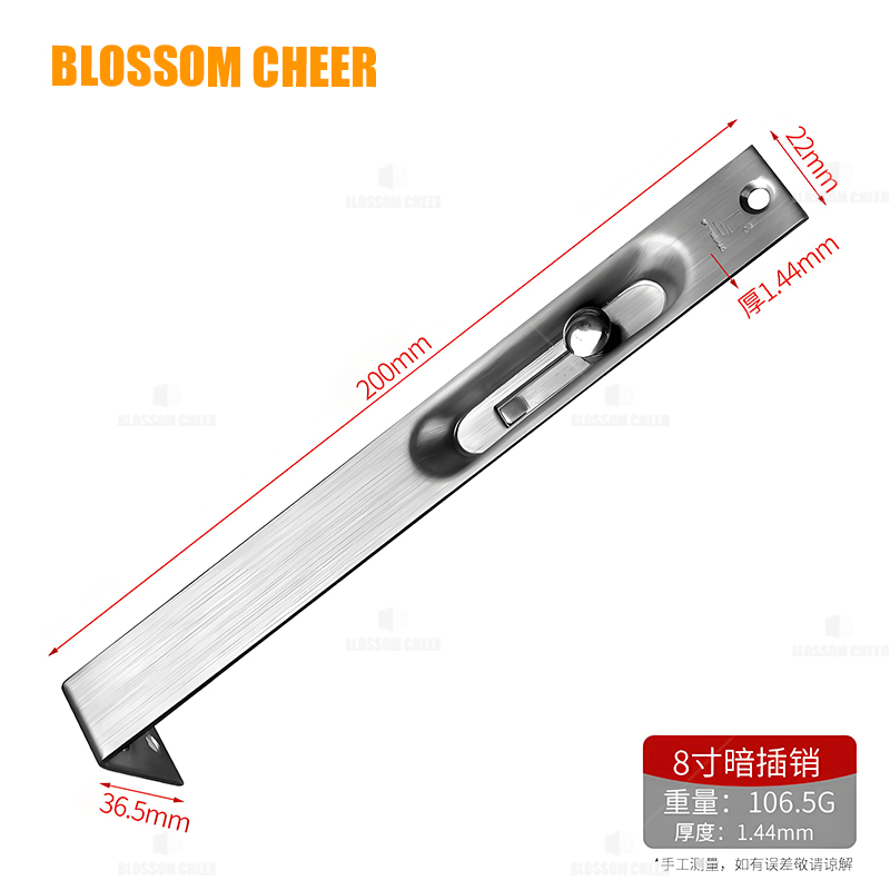 Flush Has Steel Hardware Bolted Aluminium Hidden Security Latch Door Bolt