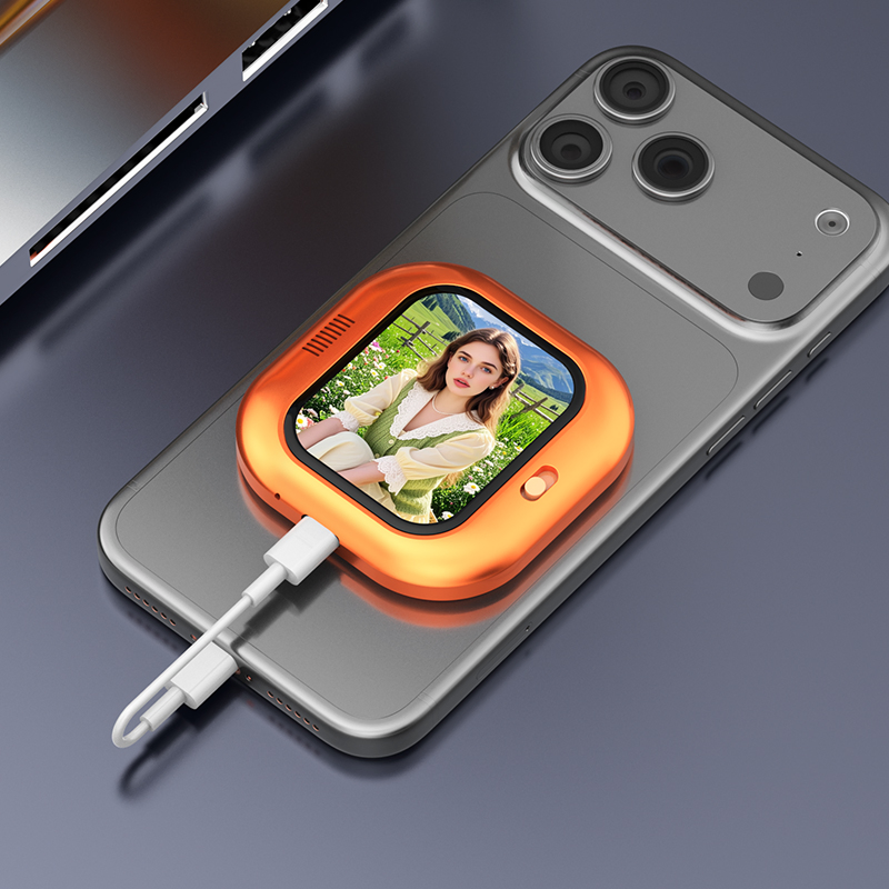 Mini Mobile Phone Magnetic Selfie Display Screen with Screen Mirroring Remote Control Rear Camera Lens Selfie Screen Projector