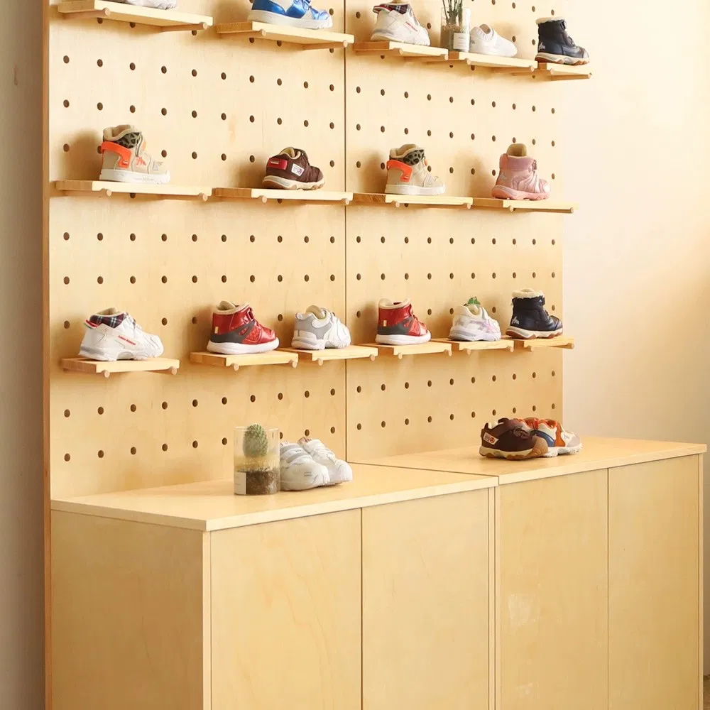 Marine Plywood Pegboard Display Racks – Popstore Wooden Stand for Merchandise