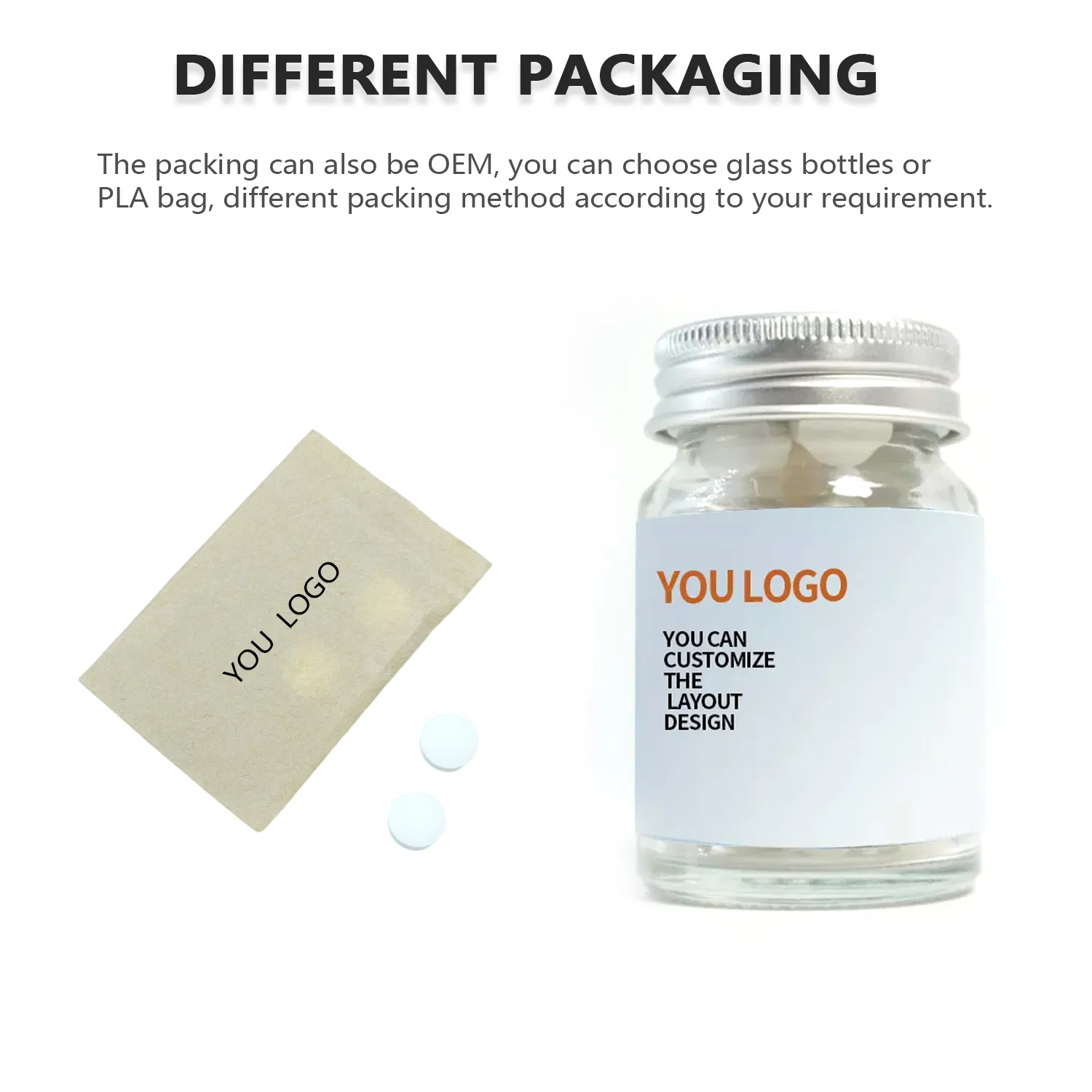 Private Label Teeth Whitening Chewable Solid Toothpaste Tablets for Hotel
