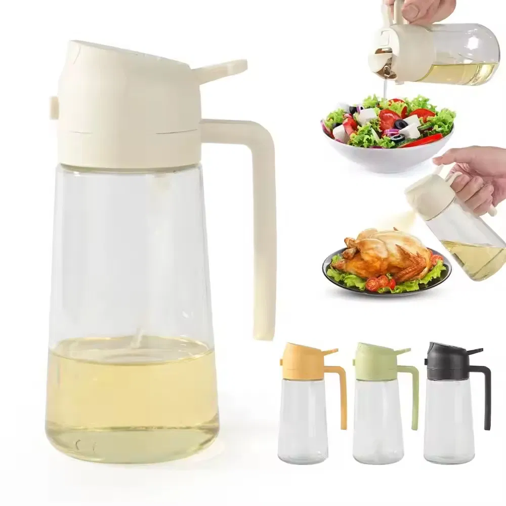 2024 New Tools for Kitchen Mist 2 in 1 Olive Oil Dispenser Bottle Premium Glass Oil Spray Bottle Oil Sprayer Glasses for Cooking