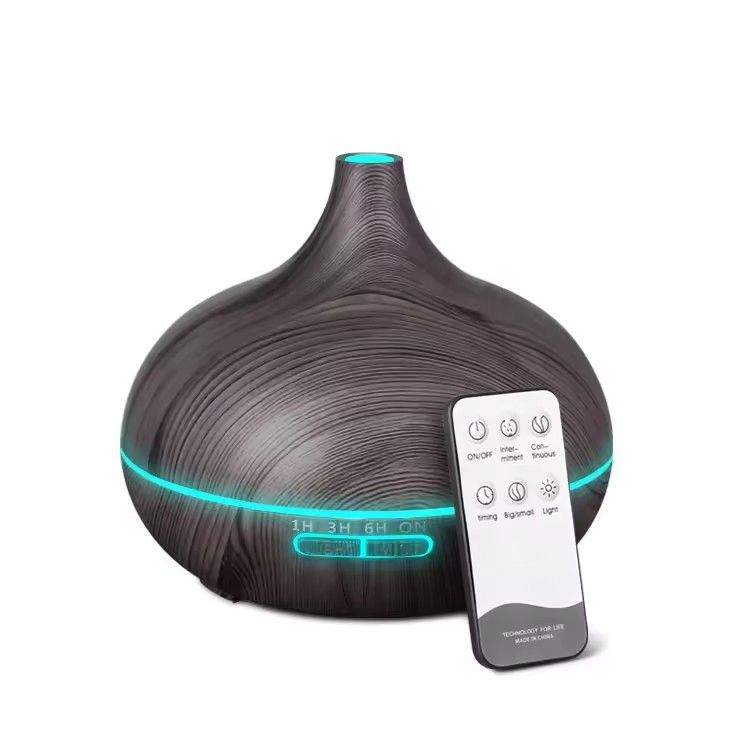 500ml Electric Aroma Diffuser Essential Oil Diffuser Ultrasonic Remote Control Color LED Lamp Air Humidifier