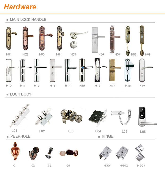 Two Sash Opening Door Building Materials UPVC Profile Hinged Door