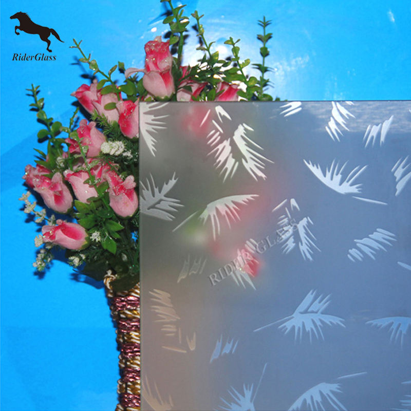 3mm 4mm 5mm 6mm Rain Clear Figured Pattern Glass for Bathroom Door